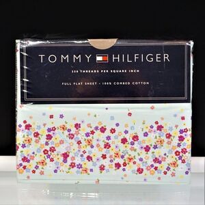 Vintage Tommy Hilfiger Full Flat Sheet Huckleberry Corner Floral Cottagecore NOS